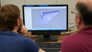 Relatively inexpensive computer software is used to transform the images of the artifact — a prehistoric fragment of pottery— into an 3D model on the computer screen, which can be moved and manipulated to see all sides and dimensions.