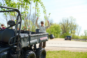 Kiser, a UW-La Crosse graduate student and employee of the U.S. Fish and Wildlife Service, is helping to plant several thousand trees in southeastern Minnesota for the experiment. His graduate thesis will focus on which reed canary grass suppression method worked the best. 