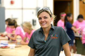 Kari Berthiaume, a 2002 alumna and engineering manager with Andersen Corporation, was one of 23 female engineers who worked as instructors at the annual STEPS for Girls program at UW-Stout.
