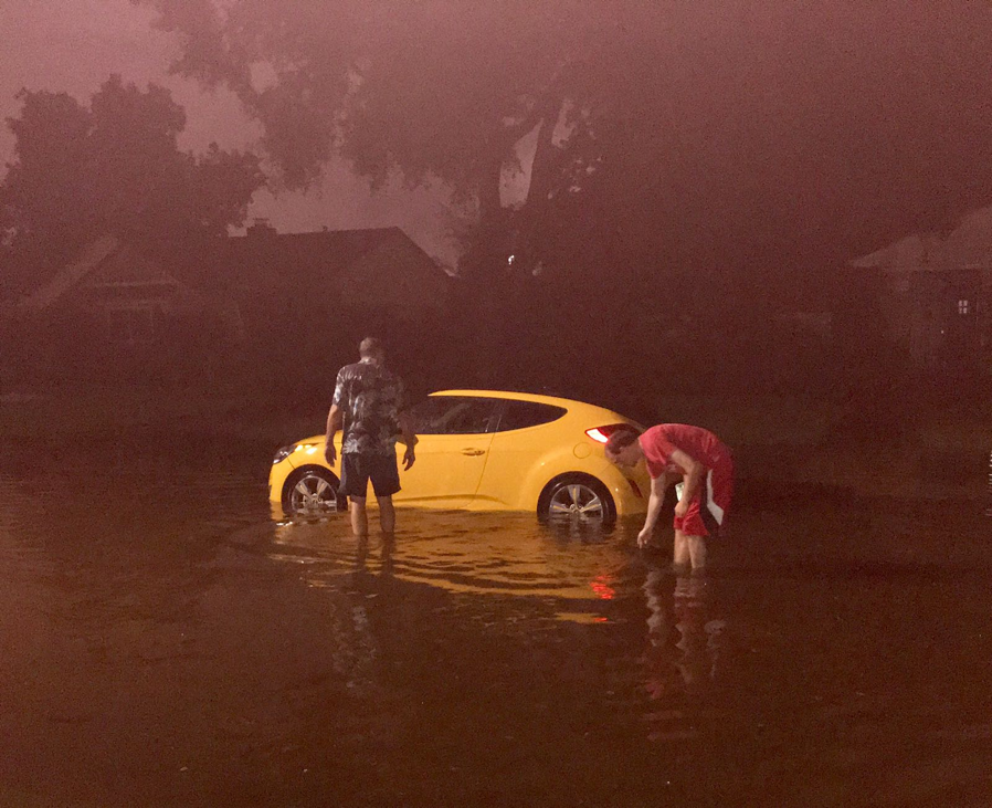 Houston flood caused by Hurricane Harvey. Photo submitted by the Finley family.