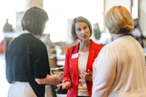 Susan LaBelle (center), managing director of the Office of Corporate Relations, says, “Even businesses with longstanding relationships gained a better understanding of the breadth and depth of our ability to create mutually beneficial relationships.” PHOTO: BRYCE RICHTER