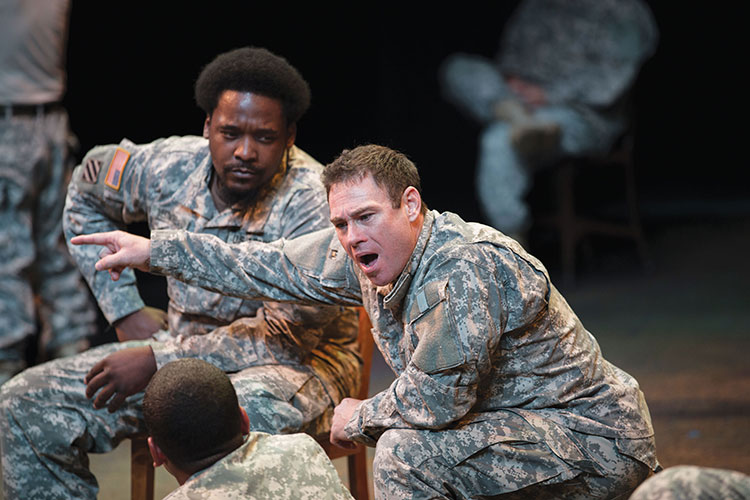 Photo of UWM theater student and Navy veteran Ronnie Graham (front, right), who found solace in Feast of Crispian in the wake of his wife's death.