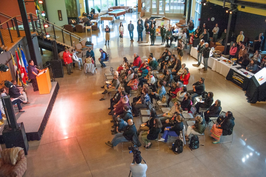 Photo of UW-Superior Medicine Wheel and Community Gathering Area dedication ceremony