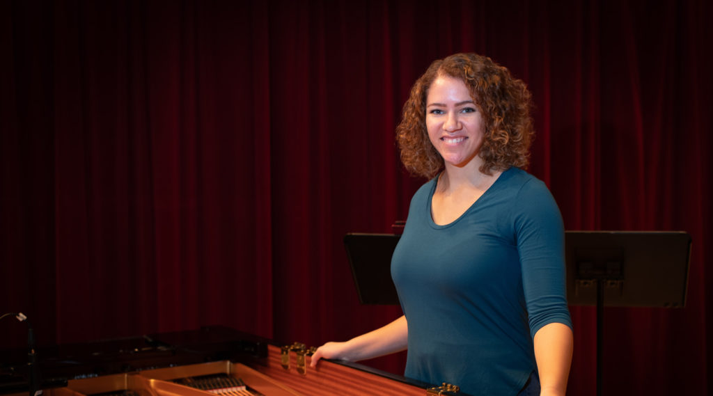 Photo of Faith Hatch, who has been traveling to UW-Stevens Point at Wausau to be a part of the Jazz Central Voices group.