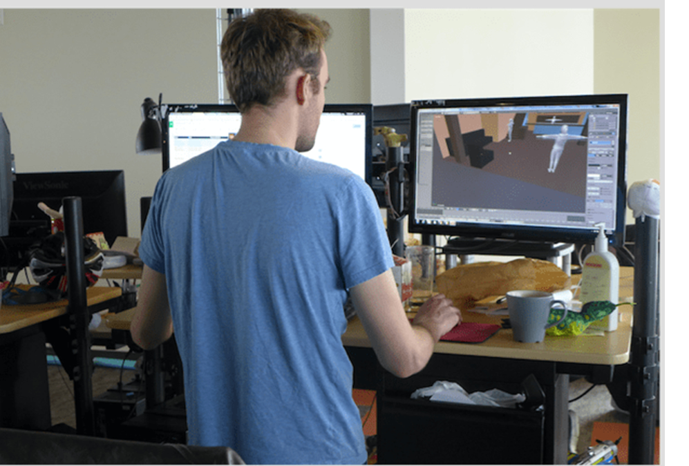 Art Director Alexander Cooney creates environments for an upcoming Filament game. Photo by David Tenenbaum