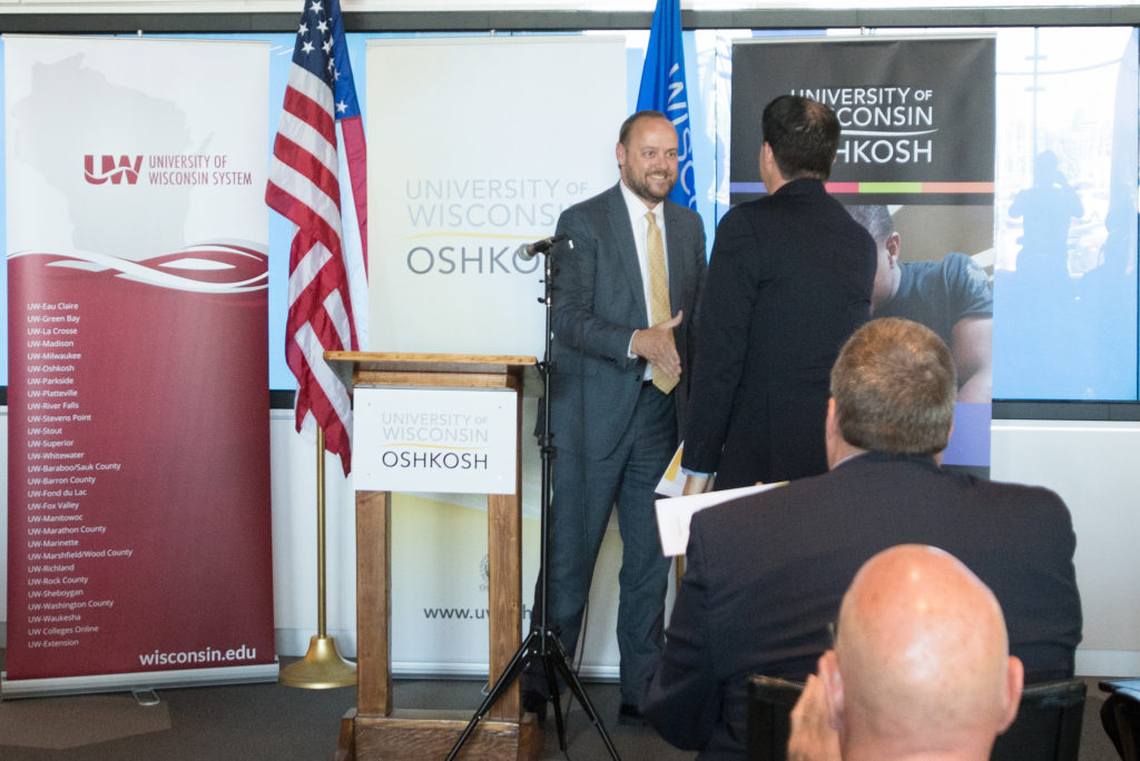 Governor Walker and UW Oshkosh Chancellor Leavitt