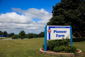 "Pioneer Farm" sign