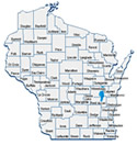 Wisconsin map by county
