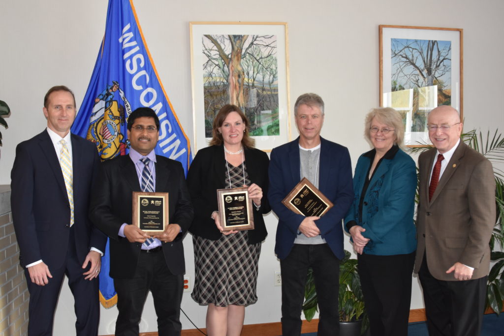 Underkofler Award Recipients; from left: Robert Durian, Muthu Venkateshwaran, Valerie Murrenus Pilmaier, Paul Hooker, Karen Schmitt, Ray Cross