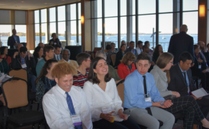 view of the audience from the student recipients' side