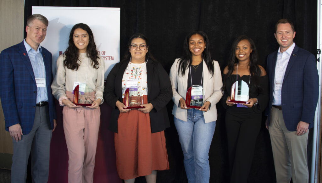 Group photo of the four Erroll B Davis Jr., Award Recipients with two Alliant Representatives.