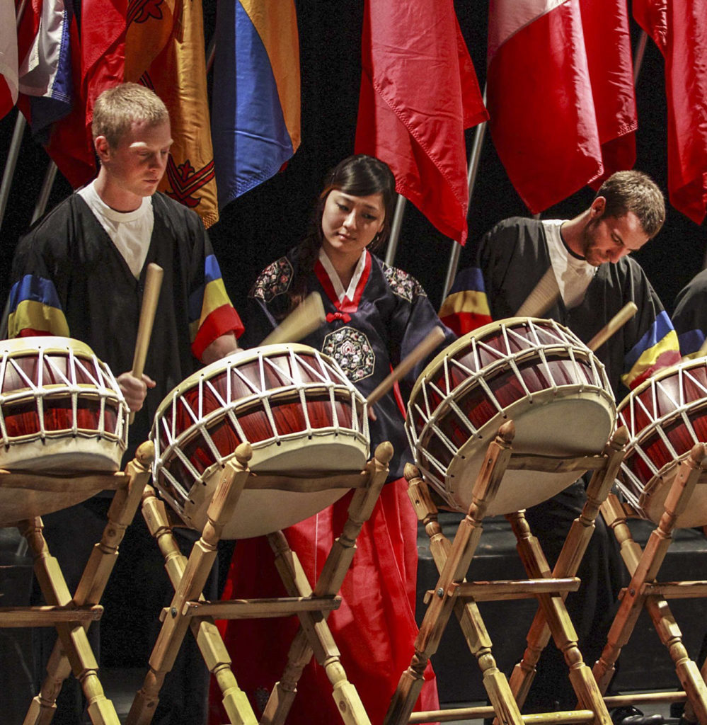 Students performing at International Banquet