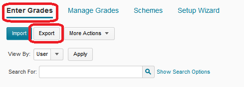 Enter Grades - Export