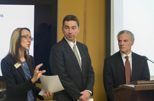 (from left) Jan Ford and David Schejbal of Continuing Education, Outreach, and E-Learning (UW-Extension) and Aaron Brower