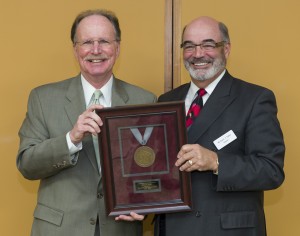 Photo of outgoing President Reilly with Regent President Falbo