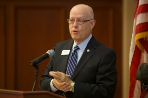 Chancellor Bernie Patterson addresses the Board.