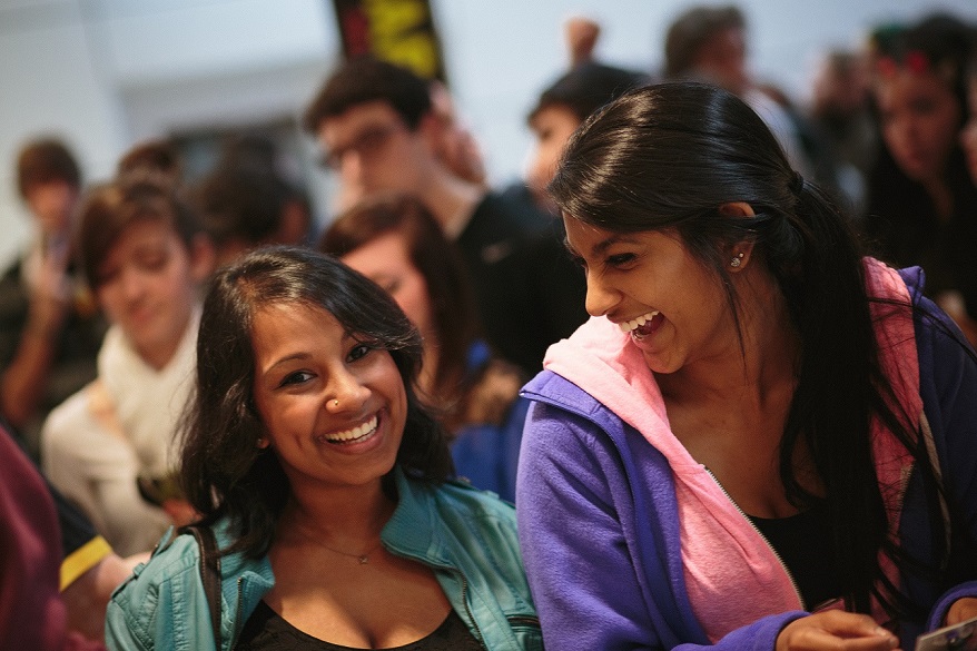 East Indian Students attending the Aziz Ansari show at the Klotsche Arena.