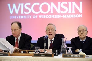 (from left) President Reilly, Regent President Pruitt, and Regent Spector.