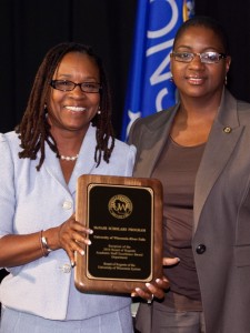 Assistant Director Njia Lawrence-Porter of the McNair Scholars Program and Regent Betty Womack