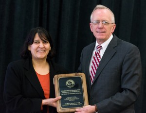 Dr. Shubhangi Stalder and Regent Charles Pruitt