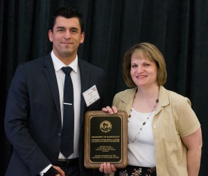 Regent Nicolas Harsy and Dr. Becky LeDocq, chair of the UW-La Crosse Department of Mathematics