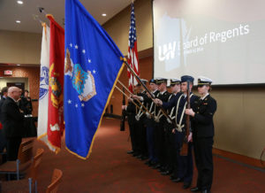 Presentation of colors by the University of Wisconsin ROTC Joint Color Guard