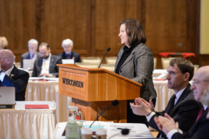 Program Director Jodi Thesing-Ritter, speaking on behalf of the Blugold Beginnings team