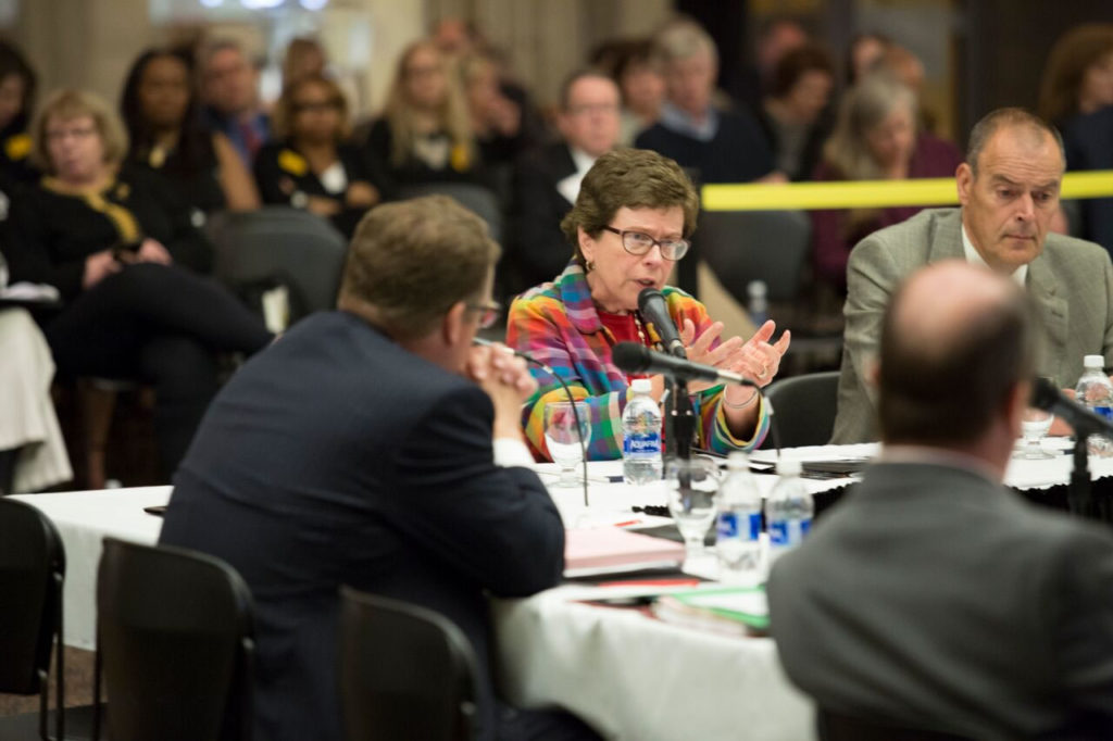 Photo of UW-Madison Chancellor Rebecca Blank speaking to the Regents