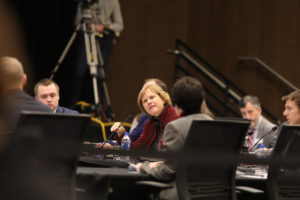 Photo of Regent Janice Mueller at the December 7, 2018, Board of Regents meeting hosted by UW-La Crosse