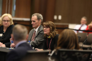 Photo of UW-La Crosse Chancellor Gow and UW-Superior Chancellor Wachter at the December 7, 2018, Board of Regents meeting hosted by UW-La Crosse