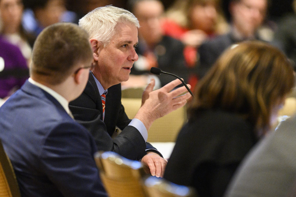 UW System Regent Robert Atwell speaks at the UW System Board of Regents meeting hosted at Union South at the University of Wisconsin-Madison on Feb. 7, 2019. (Photo by Bryce Richter /UW-Madison)