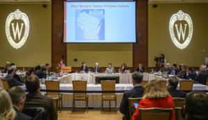 UW-Madison Chancellor Rebecca Blank addresses the Board of Regents during its February 7-8, 2019, meeting, hosted by UW-Madison.