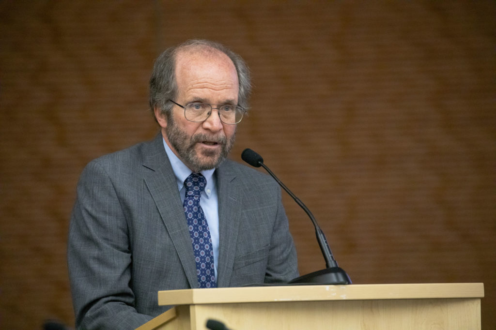 Photo of Robert Golden, Dean of UW-Madison’s School of Medicine. speaking at the Board of Regents meeting on March 7, 2019. (Photo by Craig Wild/UW-Madison)