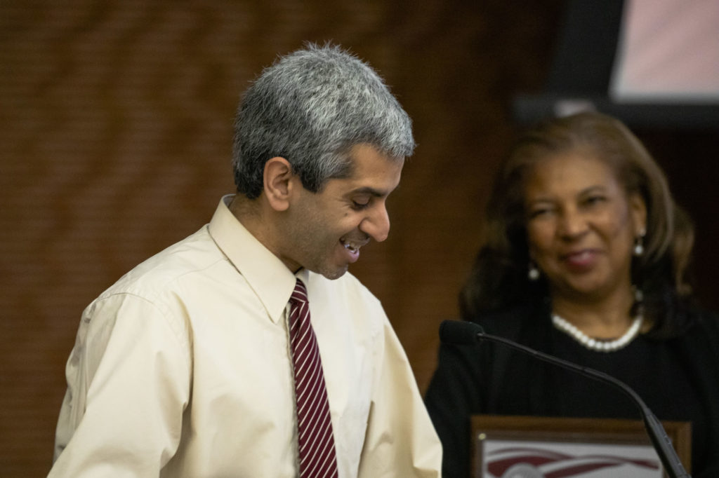 Photo of 2019 Regent Scholar Gokul Gopalakrishman, assistant professor of Engineering Physics at UW-Platteville. (Photo by Craig Wild/UW-Madison)