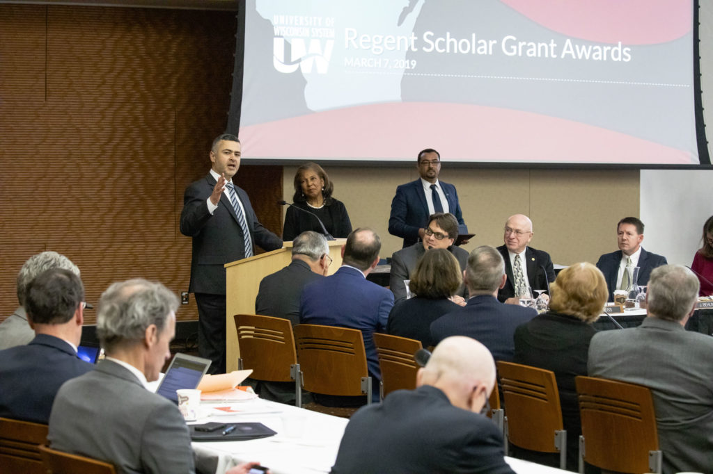 Photo of 2019 Regent Scholar co-recipient Dr. Zaid Altahat, assistant professor of Computer Science at UW-Parkside. (Photo by Craig Wild/UW-Madison)