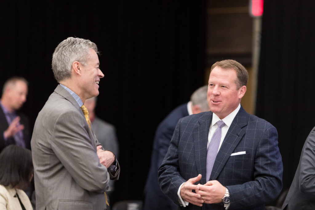 Photo of UW-Milwaukee Chancellor Mark Mone and Regent Michael M. Grebe