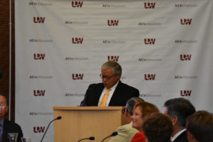 Photo of Regent Emeritus S. Mark Tyler making remarks