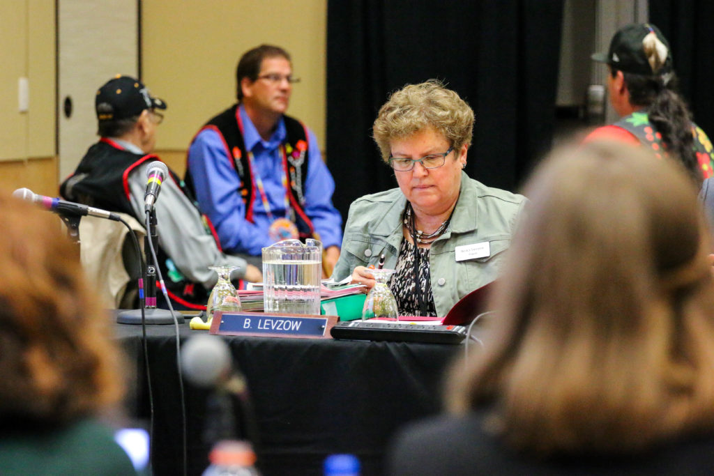 Photo of Regent Becky Levzow at the October 10, 2019, Board of Regents meeting hosted by UW-Superior.