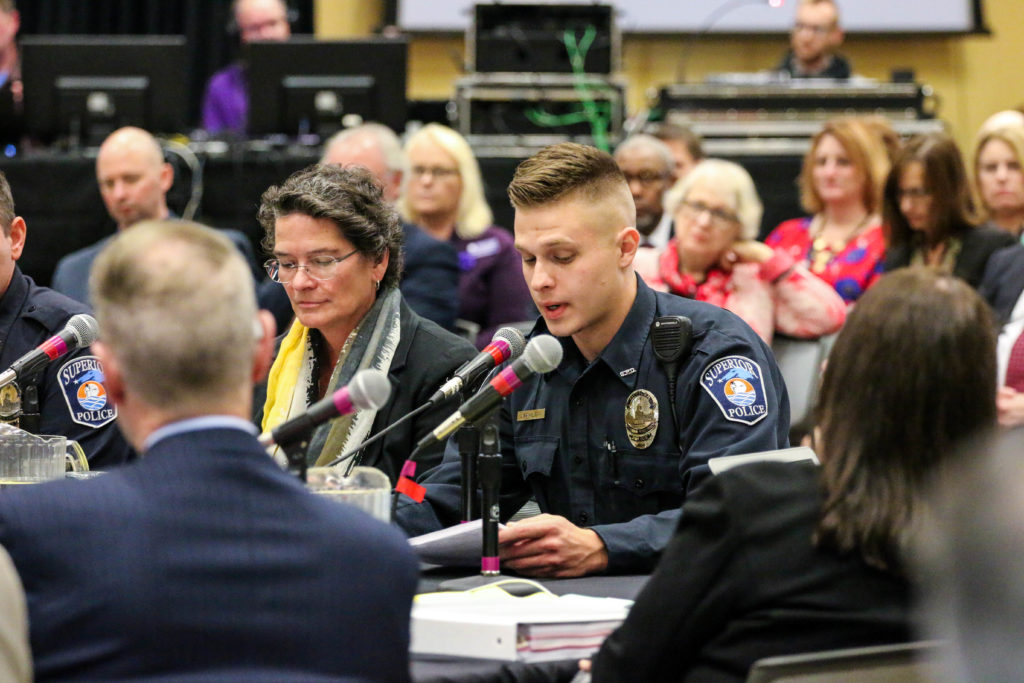Photo of presentation at the October 10, 2019, Board of Regents meeting hosted by UW-Superior.