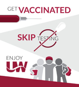 Graphic: Get Vaccinated, Skip Testing, Enjoy UW