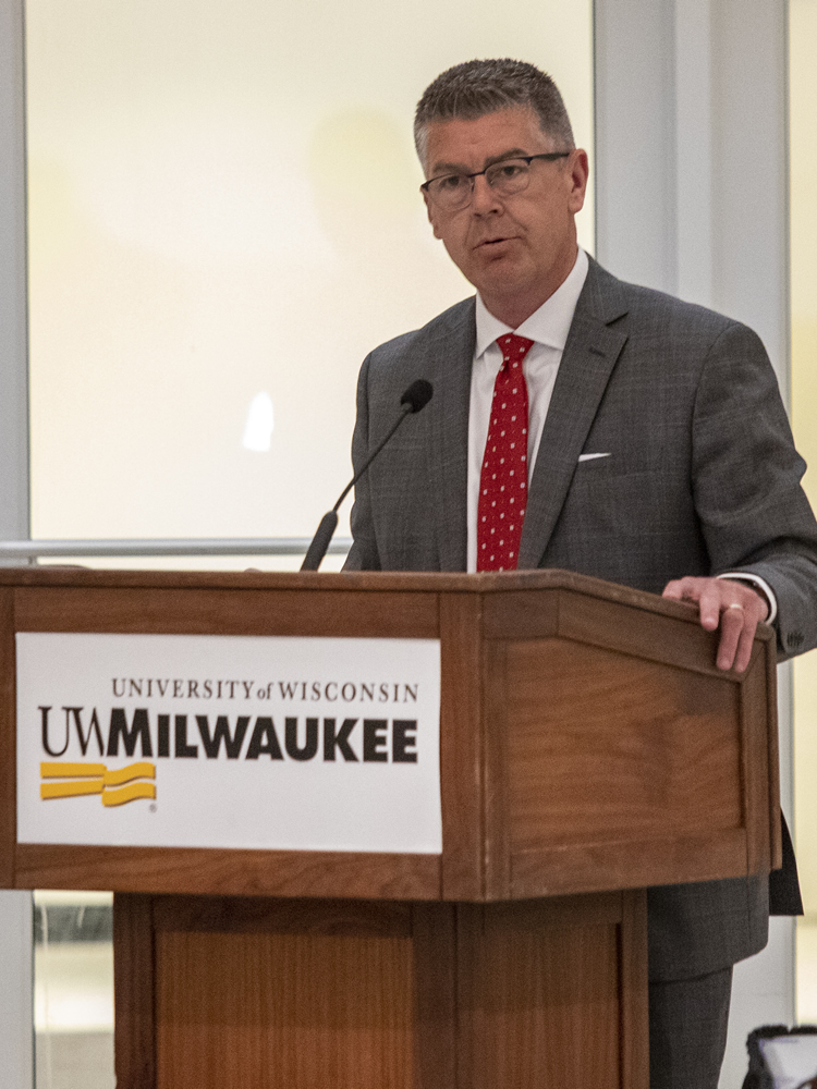 Photo of Regent President Andrew S. Petersen at the June 3, 2021, Board of Regents meeting hosted by UW-Milwaukee