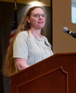 Photo of Dr. Laura McCullough, UW-Stout, recipient of the Board of Regents 2022 Teaching Excellence Award