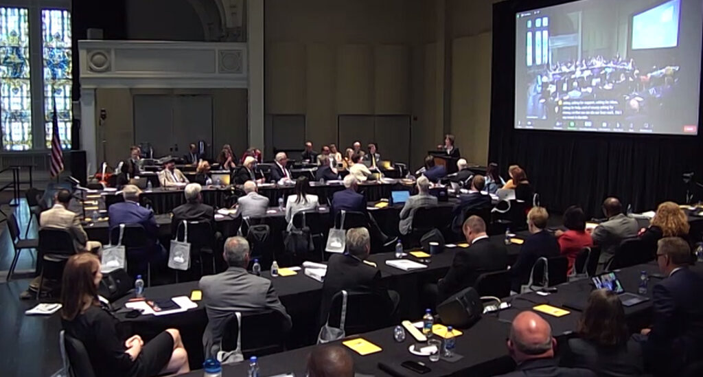 Photo of the Board of Regents meeting hosted by UW-Milwaukee in the Helen Bader Concert Hall.