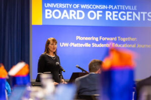 Photo of UW-Platteville Chancellor Tammy Evetovich.  (Photo by Andy McNeill/UW-Platteville)