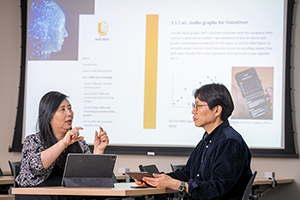 Photo of working on UW-Milwaukee digital library