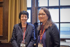 Associate Vice President Carleen Vande Zande and Director Fay Akindes smiling at the camera.