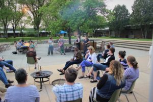 group around firepit