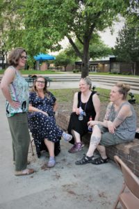 group on the patio