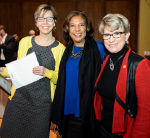 Cyndi Kernahan, Regent Eve Hall, and Regent President Regina Millner