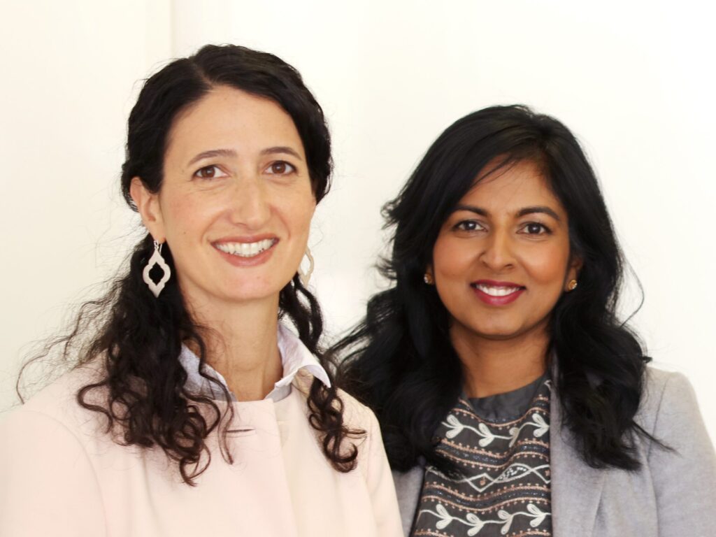 Kelly Hogan (left), Viji Sathy (right)